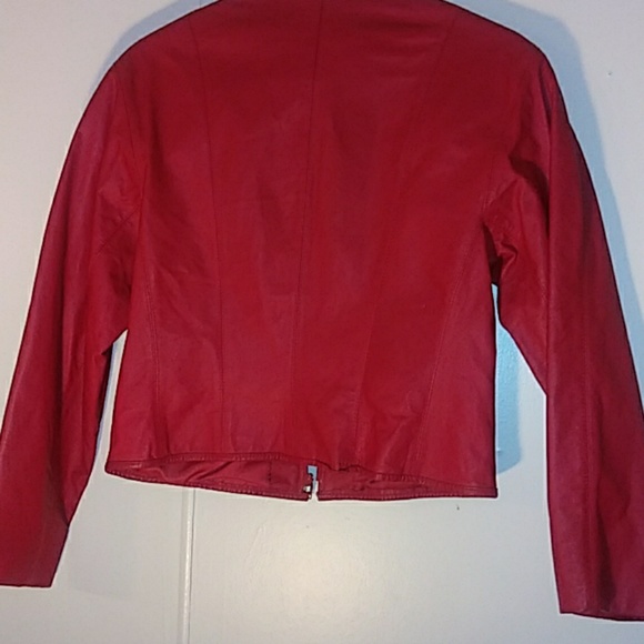 Red Tarazzia International Leather Jacket - Picture 7 of 8